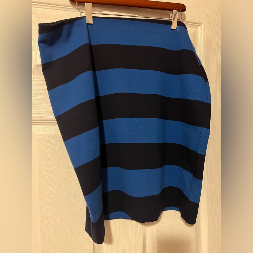 Merona Navy and Royal Rugby Stripe Skirt XL